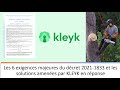 Prsentation des exigences du dcret 20211833 et des solutions amenes par kleyk 