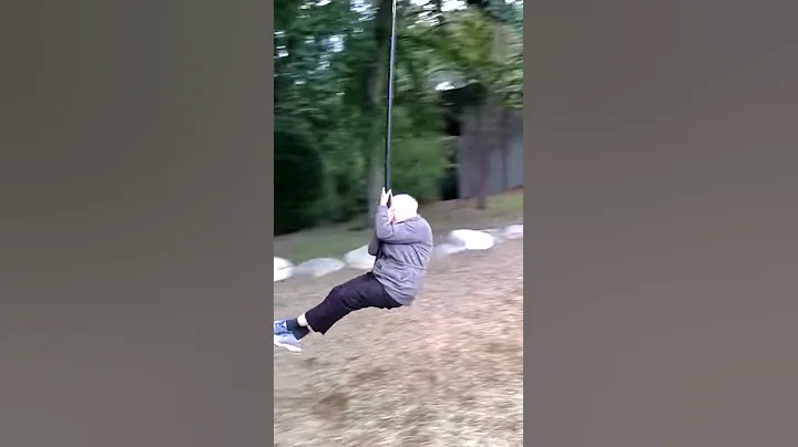 Ruth doing the Cowen Park Zip-Line ride