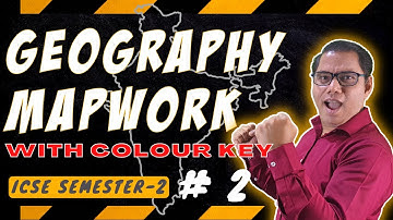 ICSE class 10 geography map work semester 2 | Mountains peaks plateaus & ranges  colour key | Part 2