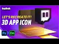 Photoshop custom 3D objects. Learn to recreate cool app icons like "Twitch".
