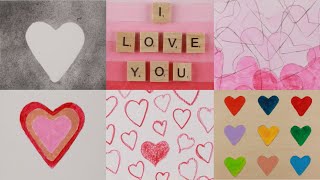 How to draw and paint hearts | follow six different easy ideas step by step | art project for kids