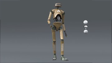 3D Robot | Walk cycle Turn around