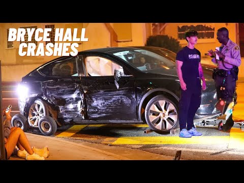 BRYCE HALL GETS INTO CAR ACCIDENT