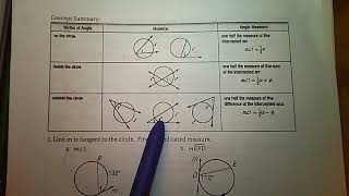 Notes 10 5 Secants, Tangents and Angle Measures