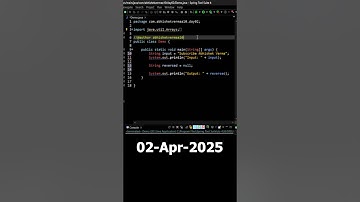 Day-92: Reverse order of words of sentence in Java #shorts #java