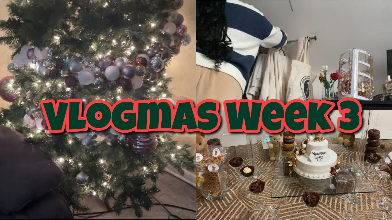 VLOGMAS WEEK 3 | Christmas Shopping, Tree Decorating, Baby Shower+