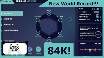 Aimlab Controller Gridshot Ultimate Previous World Record 84K (Not Gyro)