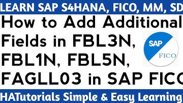 How to Add Additional Field in FBL3N, FBL1N, FBL5N, FAGLL03 IN SAP S4HANA FICO