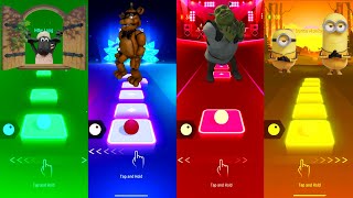 Shaun The Sheep vs Fnaf vs Shrek vs Minions - Tiles Hop EDM Rush screenshot 4