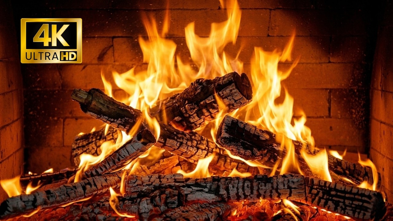 🔥 Cozy Fireplace (Live 24/7). NO ADS Relaxing Fireplace 4K. Real Fire Sounds