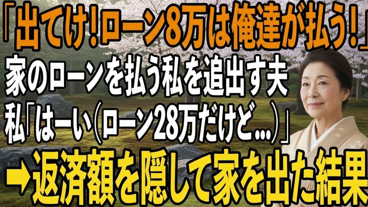 家のローンを返済している私に夫「息子夫婦と同居するから出てけ！ローン8万は俺達が払う！」→私「はーい（ローンは28万だけど）」返済額を隠して家を出た結果【シニアライフ】【60代以上の方へ】