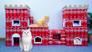 Creative And Extremely Unique Idea To Make CAT HOUSE From Recycled COCA COLA Cans