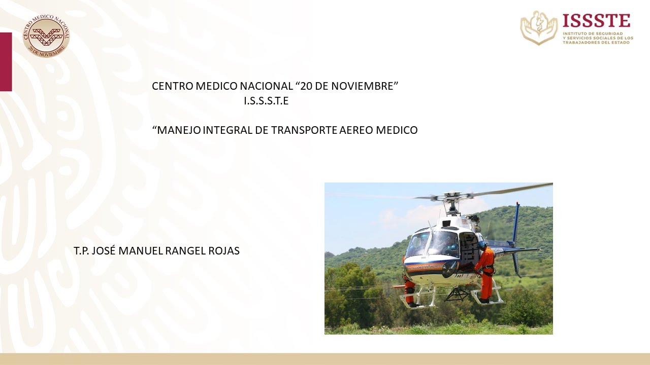 MANEJO INTEGRAL DE TRANSPORTE AERO MÉDICO
