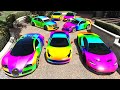 GTA 5 ✪ Stealing Luxury RAINBOW Cars with Michael ✪ (Real Life Cars #51)