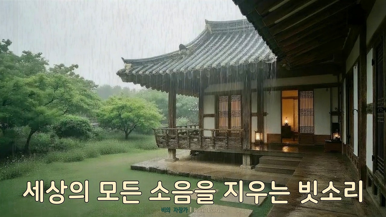 쏟아지는 폭우 소리에 잡념 지우기 | 고립된 한옥 처마 밑 3시간 | Deep Sleep & Focus Heavy Rain on Hanok Roof