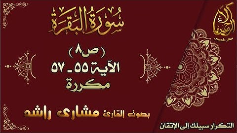 إتقان حفظ القرآن| سورة البقرة ص8 الاية 55 -57 مكررة بصوت فارس عباد
