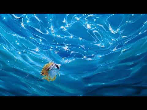 Looking Beyond the Blue, Blue Underwater Seascape with Fish
