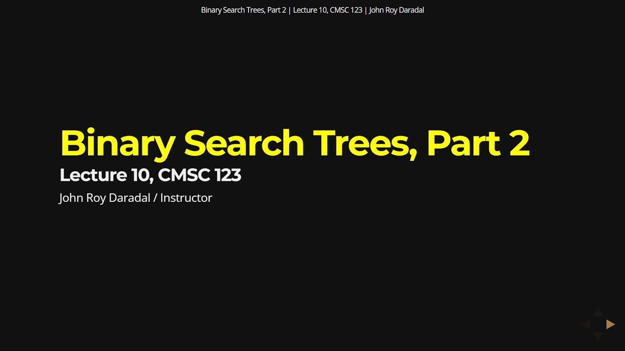 Data Structures Lecture 10 Part 2 - Binary Search Trees - YouTube