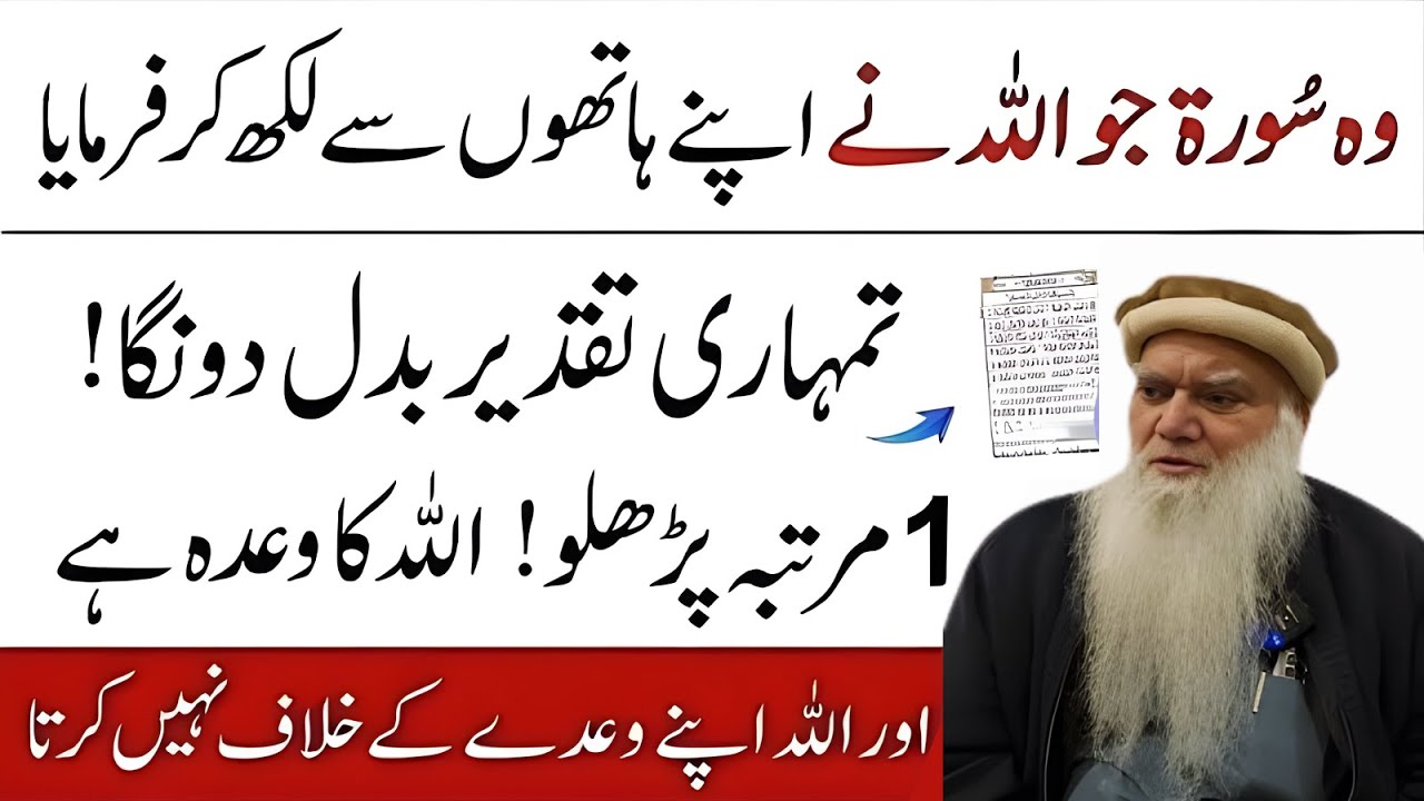Woh Surah Jo Allah Ne Apne Hathon Se Likh Kar Kaha | Taqdeer Badalne Wali Surah | Iqbal Salfi