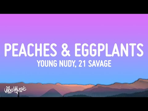 Peaches and Eggplants with pastel purple