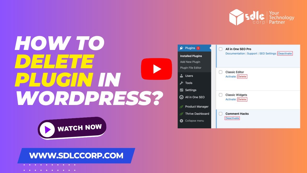 How to delete Plugin in WordPress? - YouTube