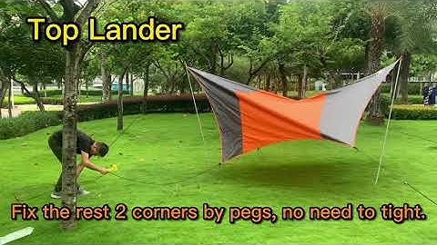 Top Lander Hexagon Tarp Setup by 1 person