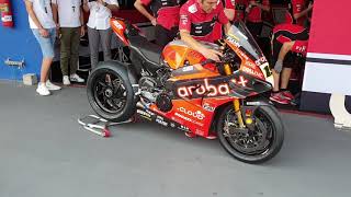 WSBK Aruba.it Bautista Ducati Panigale V4R Startup and Sound