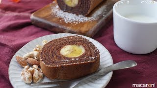 卵焼き器 でくるくる 簡単 ！ チョコバナナ バウムクーヘンの レシピ 作り方