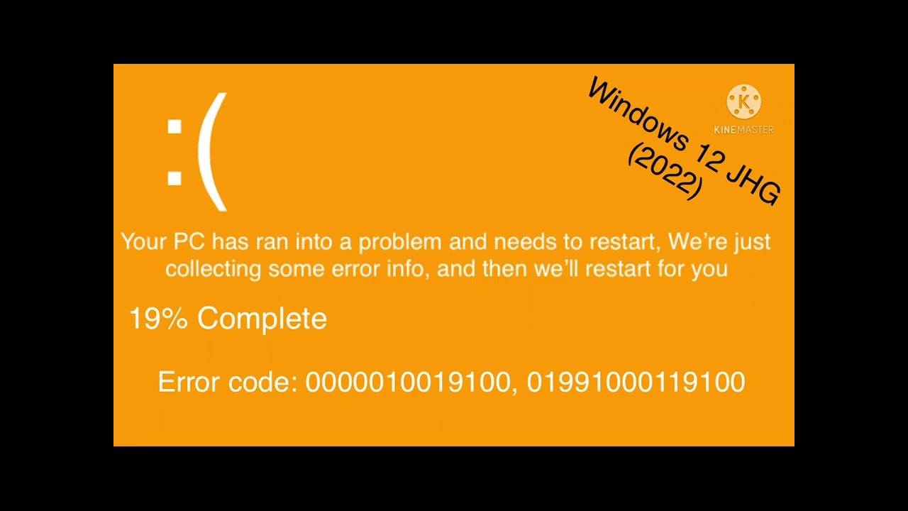My own windows 12 JHG Orange screen of death