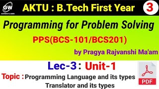 Lec-3 I UNIT-1 I PPS I B.Tech First Year I PPS by Pragya Rajvanshi Ma'am