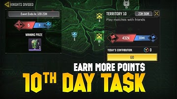 COD MOBILE KNIGHTS DIVIDED EVENT 10TH DAY TASK | GET MORE POINTS IN KNIGHTS DIVIDED EVENT TIPS