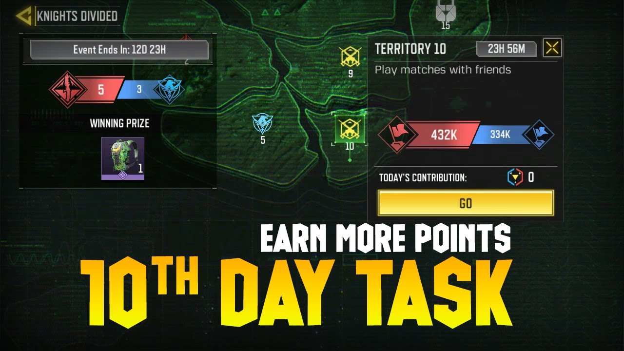 COD MOBILE KNIGHTS DIVIDED EVENT 10TH DAY TASK | GET MORE POINTS IN KNIGHTS DIVIDED EVENT TIPS