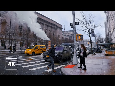 Rare SNOW in NEW YORK CITY ❄ MANHATTAN Walking Tour NYC