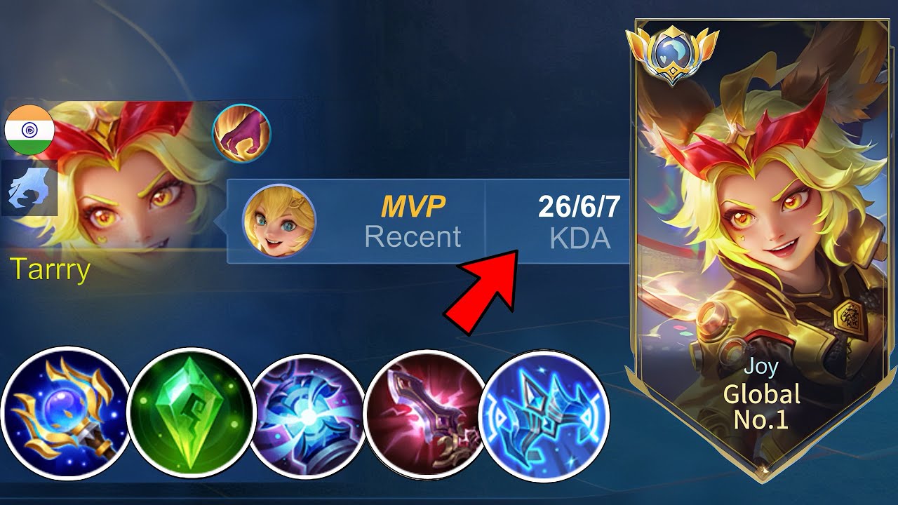 26 KILLS!! 💀JOY BEST BRUTAL ONE SHOT BUILD & EMBLEM 2026! (Must try!) FREE STYLE JOY MLBB