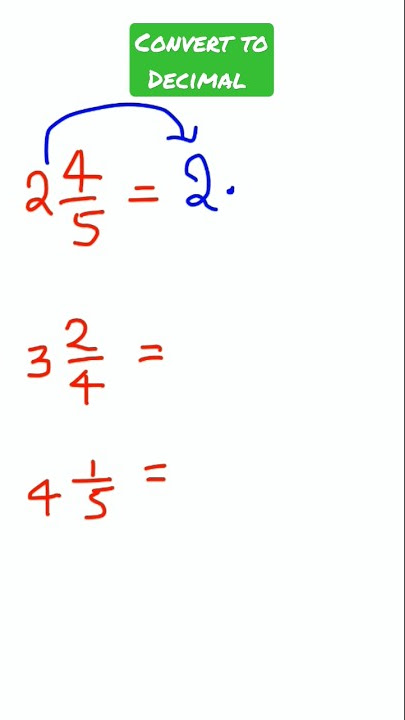 Mixed fractions to Decimal ORALLY! #shorts #ytshorts #yt #fastandeasymaths #math #shortsvideo