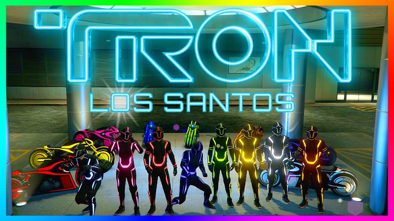 GTA ONLINE TRON DLC FREEMODE SPECIAL EPIC RAINBOW SHOTARO TRON SUITS 