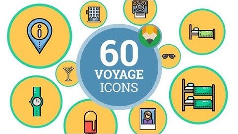 Icons Pack Tour Voyage Expedition Flat Animated Icons ★ After Effects Template ★ Project Files