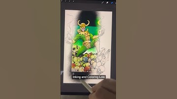 Glorious Purpose! Inking and Coloring an Old Loki Drawing in Procreate. #loki #drawing #art
