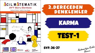 2022 Aci̇l Matemati̇k Ayt Çözümleri̇ 2.Dereceden Denklemler Karma Test-1 Syf 36-37