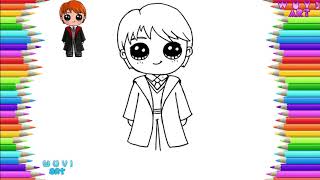 How to Draw Chibi Ron Weasley - Harry Potter Character Easy Drawing Tutorial