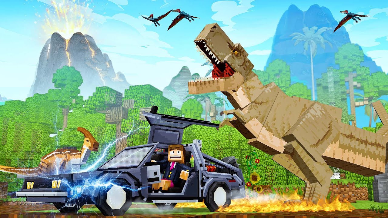 VIAGEM PARA OS MUNDO DOS DINOSSAUROS NO MINECRAFT !!  DE VOLTA PARA O FUTURO