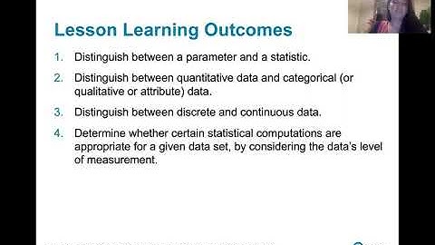 1.2.0 Types of Data - Lesson Learning Outcomes and Key Concept