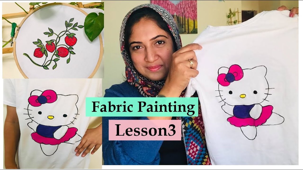 Fabric Painting | Lesson 3 | Outline with filling work | malayalam ...