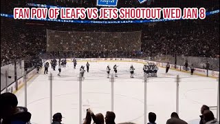 Fan pov of leafs vs jets shootout | wed jan 8