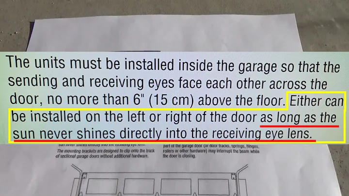 Garage door not closing due to sunshine on sensor? TP or PVC pipe? What you’ve been told is Wrong!