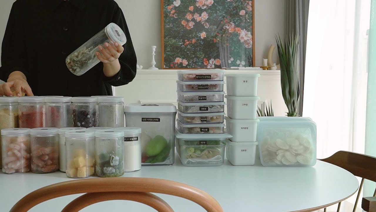 Холодильник, организующий предметы и как хранить пищевые ингредиенты (корейская домохозяйка Vlog)