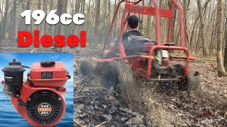 Amazon 196cc Diesel Engine GoKart Swap  Rolling Coal In The GoKart