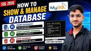 💯😊How to SHOW, SELECT & DROP DATABASE in MySQL | Windows 2026 | Easy Easy Method#sql #video
