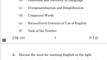 CTE-101 JUNE-2022 QUESTION PAPER IGNOU