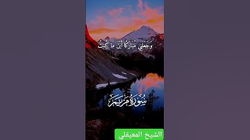 سورة مريم بصوت يبكي القلوب | تلاوة خاشعة لماهر المعيقلي #تلاوة_مؤثرة #راحة_نفسية  #قرآن_كريم